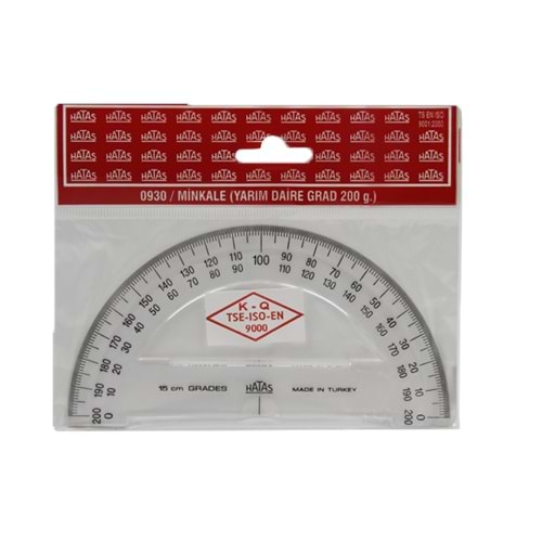 Hatas Minkale Plastik 200 Derece 15 CM 0930 (1 Adet)