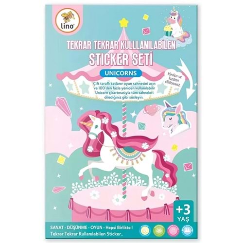 Lino Tekrar Tekrar Kullanılabilen Stıcker Seti Unıcorns LS-402