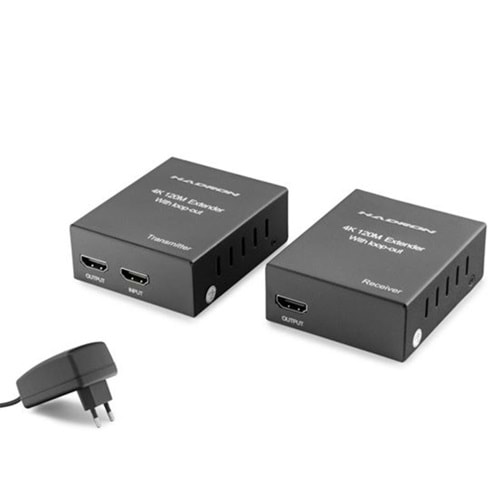 Hadron Hdx1368 120M Hdmi Extender Loop Out 4K Siyah