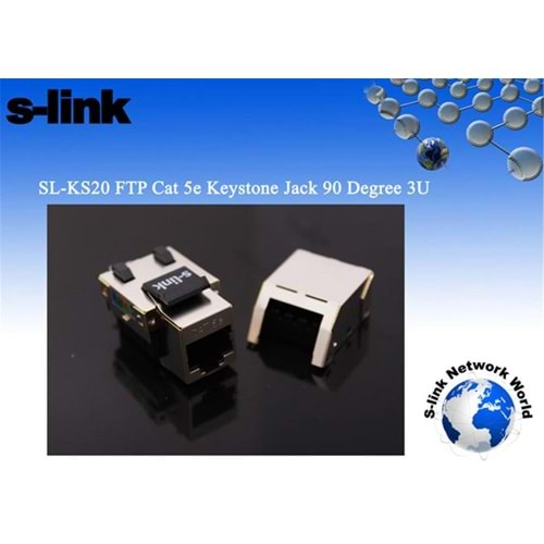 S-link SL-KS20 FTP CAT5E Kestone Jack3U 90 Dek