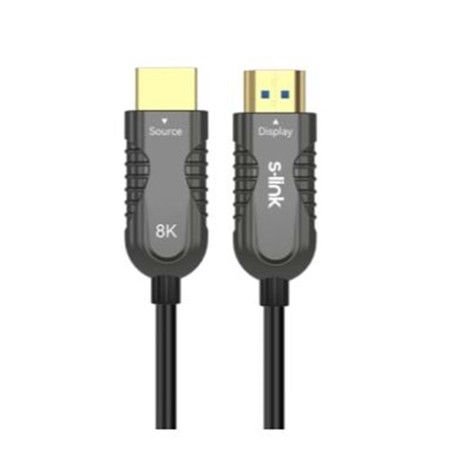 S-link SL-HM8K060 HDMI TO HDMI 60m v2.1 8K60 HZ 4K 120HZ Fiber Kablo