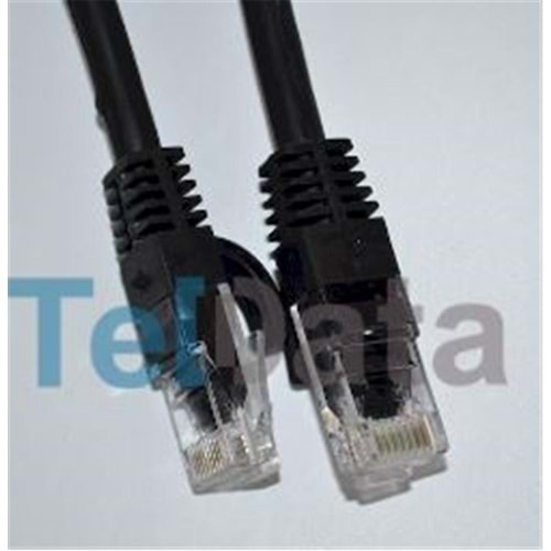 Teldata TLD-050S Cat6 0.50MT Siyah Utp Patch Kablo