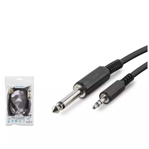 Hadron Hdx1055 6.5Mm To 3.5Mm Kablo Enstrüman Gitar 1.5M Siyah