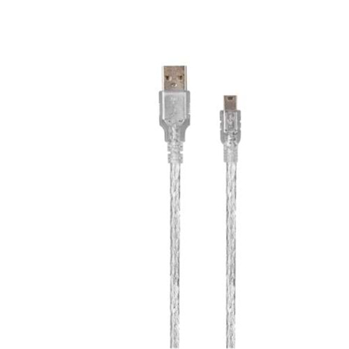 S-link SL-UK53 Usb2.0 3m Şeffaf Usb AM-Mini 5pin Kablo