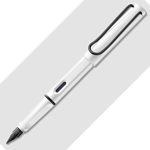 Lamy Safari Dolma Kalem Metal Siyah Klips M Uç Beyaz S19B-M