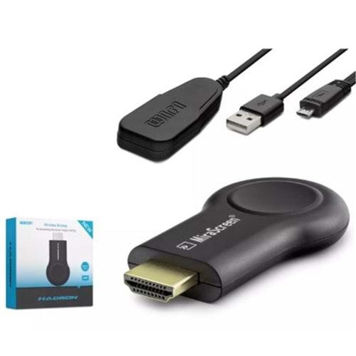HADRON HDX2351 HDMI Kablosuz Görüntü Aktarım Cihazı Display Android - iOS - Windows - macOS - Siyah