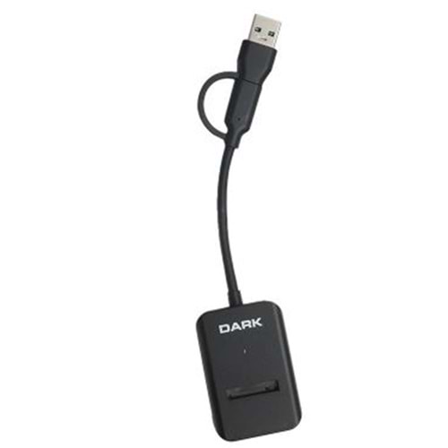 Dark USB-A + USB-C 10- M Key M.2 NVMe SSD Taşınabilir Disk Yerleştirme Adaptörü DK-AC-DSEM3