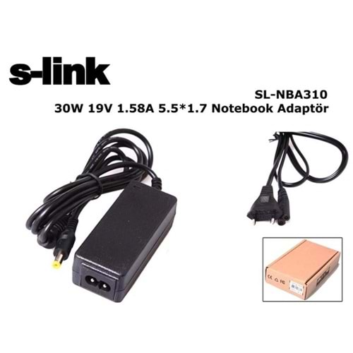 S-link sl-nba310 30W 19V 1.58A 5.5-1.7 Notebook Adaptörü