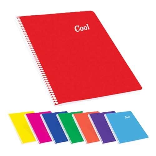 Keskin Color Plastik Kapak Spiralli Cool Defter A4 120 Yp Kareli 321652-99