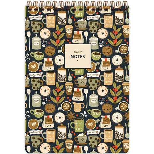 Keskin Color Spiralli Bloknot 17x24 72 Yaprak Kareli Kahve 145460-99 (1 Adet)