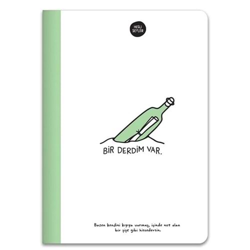 Hisli Şeyler Defter A5 80 YP Renkli Syf Çizgili Yeşil 500643-99