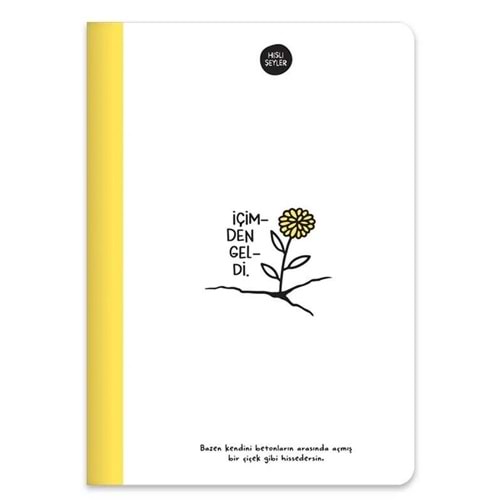 Hisli Şeyler Defter A5 80 YP Renkli Syf Çizgili Sarı 500641-99