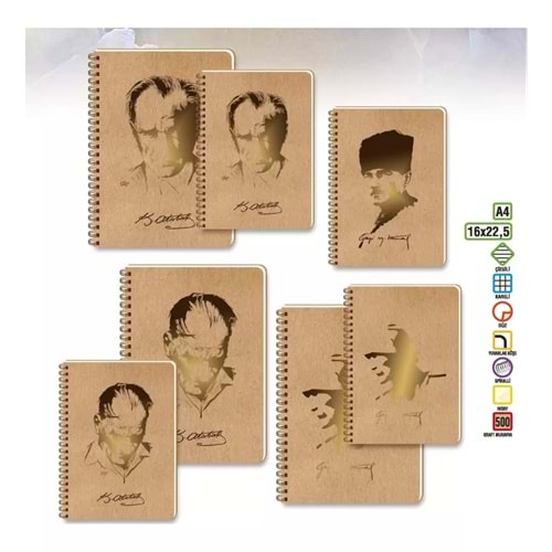 Keskin Color Spiralli S.Kapak Funky Defter-Atatürk