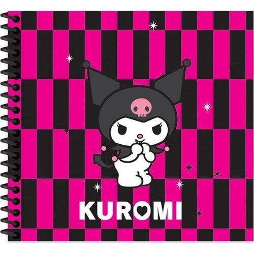 Kuromi Spiralli Sert Kapak Defter 16x15 50 Yaprak Çizgili