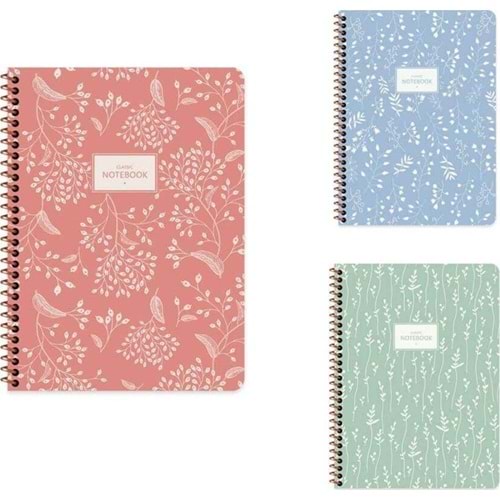 Keskin Color Defter A6 80 Yp.çiz.Karton Kp.spr.Pastel Flora 384951-99