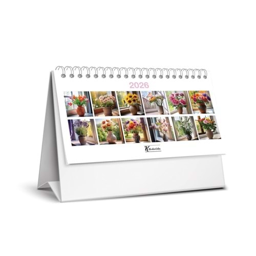 Keskin Color Karton Üçgen Masa Takvim Çiçek Mtk-822 2026