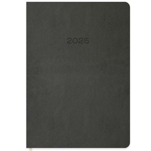 Keskin Color Günlük Termo Deri Ajanda Gri 16x24 2025