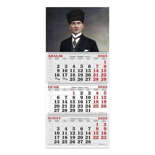 Keskin Color Denizci Takvim 3 Aylık Spiralli Jumbo Atatürk 1 2026