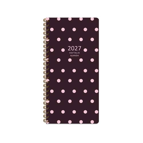 Keskin 2027-8x16 Haftalık Spiralli Cep Ajandası - Puantiye 600281-99