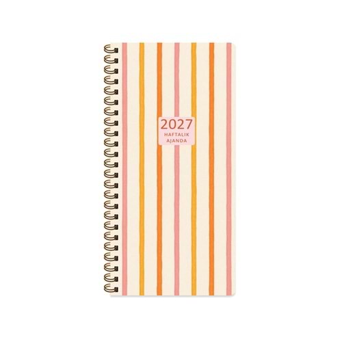 Keskin 2027-8x16 Haftalık Spiralli Cep Ajandası - Çizgi 600282-99