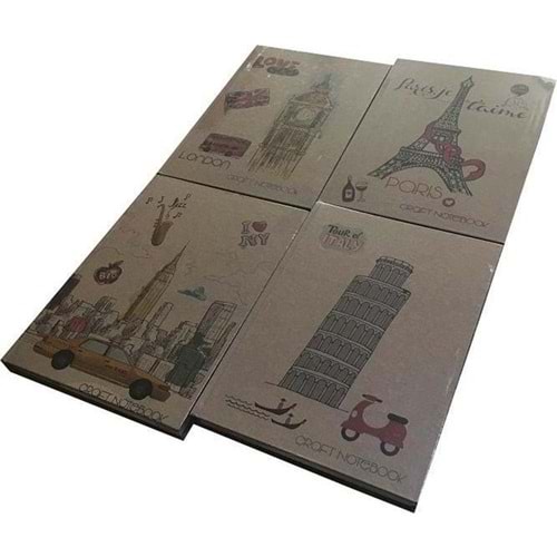Liz Defter Kraft Kapak 20x28 Kitap Kağıdı 144 YP Kareli