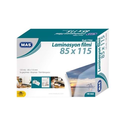 Mas Laminasyon Filmi Parlak 85x115 125 MIC 7704 (1 Adet)