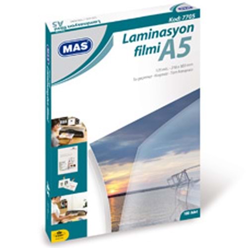 Mas Laminasyon Filmi Parlak A5 125 MIC 7705 (1 Adet)