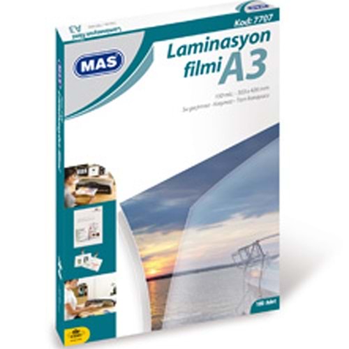 Mas Laminasyon Filmi Parlak A3 125 MIC 7707 (1 Adet)