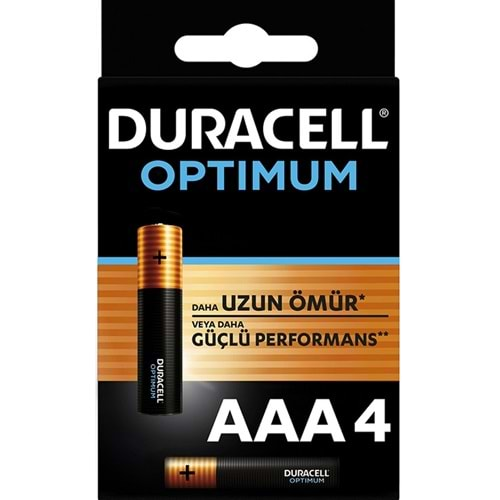 Duracell Optimum İnce Kalem Pil (AAA) 4 LÜ Kartela