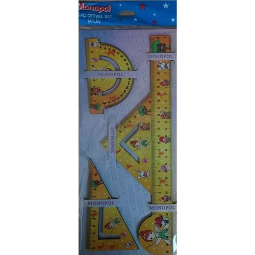 Monopol Ağaç Cetvel Set 4 LÜ 3509
