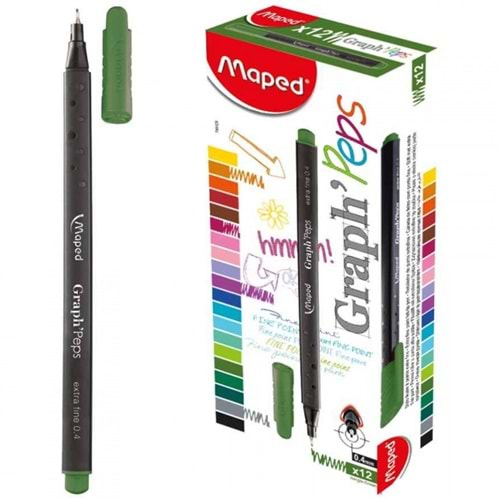 Maped Fineliner Graph Peps 0.4 MM Koyu Yeşil 12 Lİ 74911902