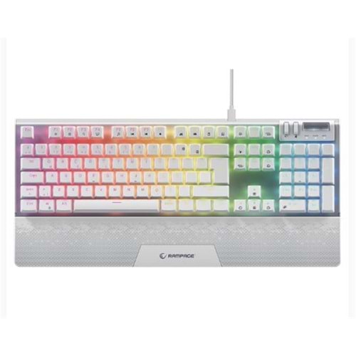 Rampage Carbon Beyaz RGB Q Gaming Oyuncu Klavye Bilek Destekli Red Switch