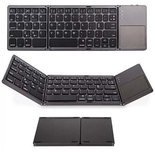 Sline Y-041 Katlanabilir Kablosuz Bluetooth Klavye Touchpadli Taşınabilir