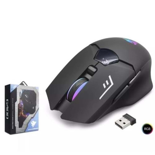Hadron G400 Bluetooth Oyuncu Mouse Type-C Port Şarjlı + Led Ekran Rgb 1600Dpi Sessiz Siyah