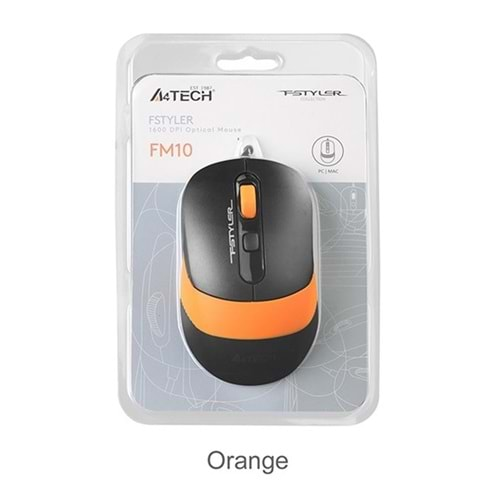 A4 Tech Fm10 Usb Fstyler Turuncu Optik 1600 Dpı Mouse