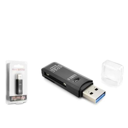 HADRON HDX7030 USB 3.0 Kart Okuyucu SD MicroSD 5 Gbps Siyah