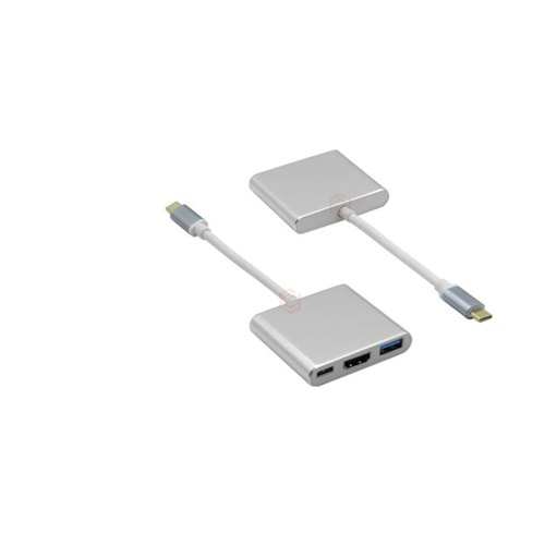 Frisby FA-7656TC Type-C - HDMI + USB 3.0 Adaptör + PD Şarj