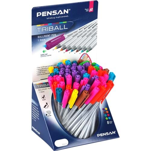 Pensan Tükenmez Kalem Triball 1.0 mm Bilye Uç Renkli 1003 (1 Adet)