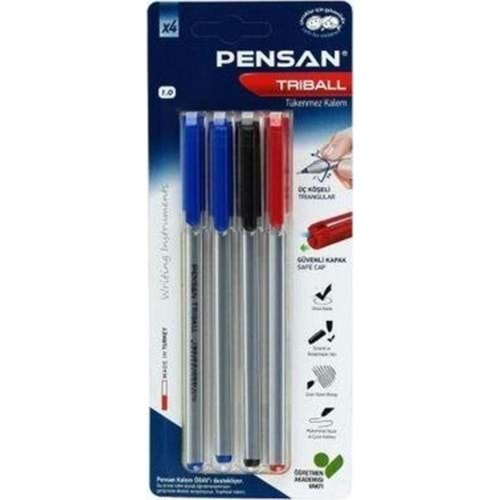 Pensan Tükenmez Kalem Trıball 4 Lü Blister (MSK)