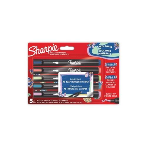 Sharpie Markör Akrilik Doğa Tonları Yuvarlak Uç 5 Li Bl Sh-2213380