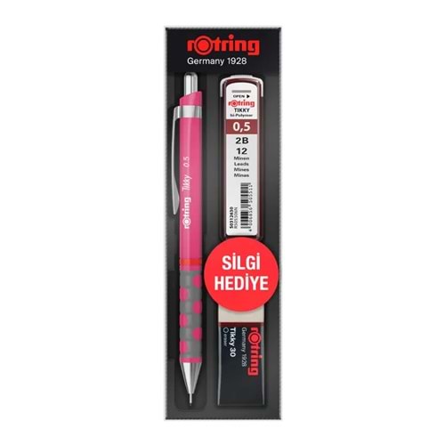 Rotring Okul Seti Tikky Rd 0.5+Min Silgi Hediyeli Ahududu Pembe