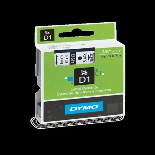 Dymo D1 Şerit Standart 9 MMx7 MT Beyaz Üzerine Siyah 40913-41913 S0720680