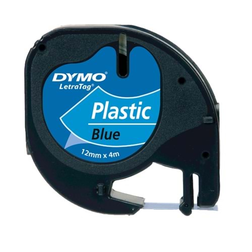 DYMO S0721650 LetraTag Plastik Şerit ( 12 mm X 4 mt ) , Mavi (59426) 91205