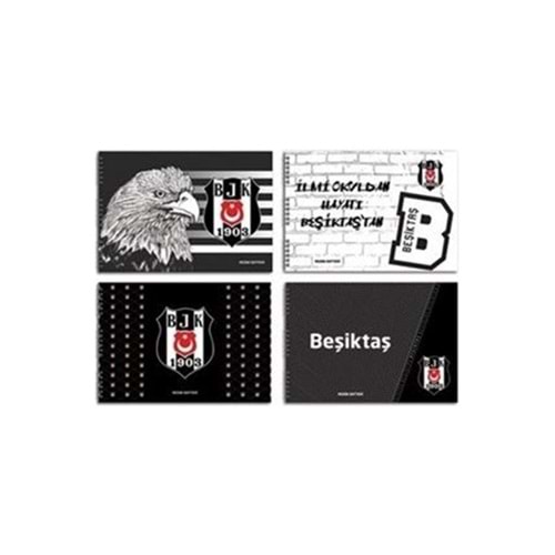 Mor Hazır Kaplık Defter Kabı Beşiktaş PP Metalize A4 (1 Adet)