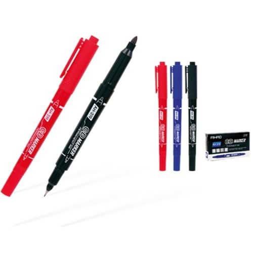 Aihao Asetat Kalemi Permanent Çift Taraflı Mavi AH-319 (1 Adet)