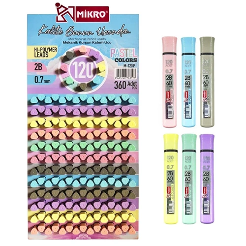 MİKRO 120 Lİ PASTEL ÜÇGEN MİN BÜYÜK STAND 0.7MM (1 Adet)