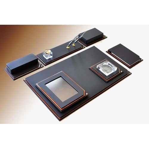 Tabac Sümen Takımı Deri Ve Ağaç Mat Siyah 770-11