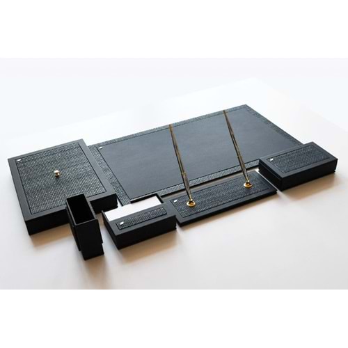 Tabac Sümen Takımı Deri Ve Hasır Mat Siyah 740-11