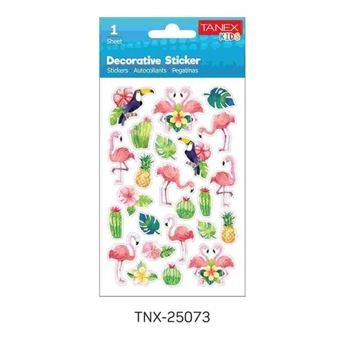 Tanex Stickers Eu Puffy Damla Etiket Flamingo Serisi Tnx-25073 (1 Adet)