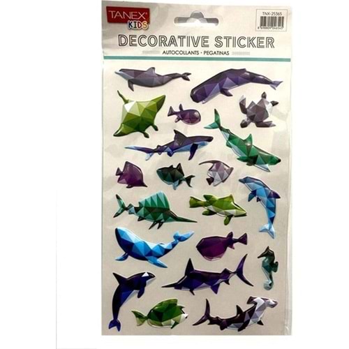 Tanex Deniz Canlıları 3-d Serisi Puffy Etiketi Tnx-25365